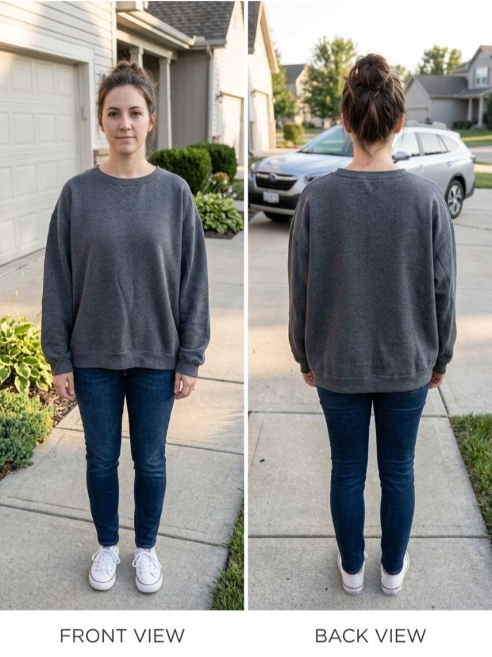 Vintage Hanes Her Way Sweatshirt XL Gray Fleece Crewneck Oversized Drop Shoulder